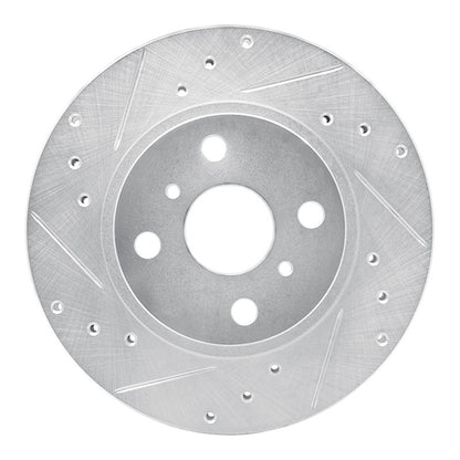 R1 Concepts R1 87-92 Geo Prizm Front Left Drilled & Slotted Silver Brake Rotor