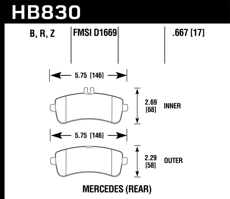 Hawk Performance Hawk 13-16 Mercedes-Benz SL63 AMG/SL65 AMG Perfromance Ceramic Street Rear Brake Pads