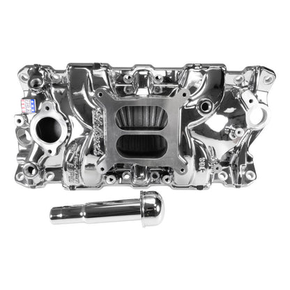 Edelbrock Chevy SB Performer EPS Intake Manifold w/ Oil Fill Tube - Chrome Plasma