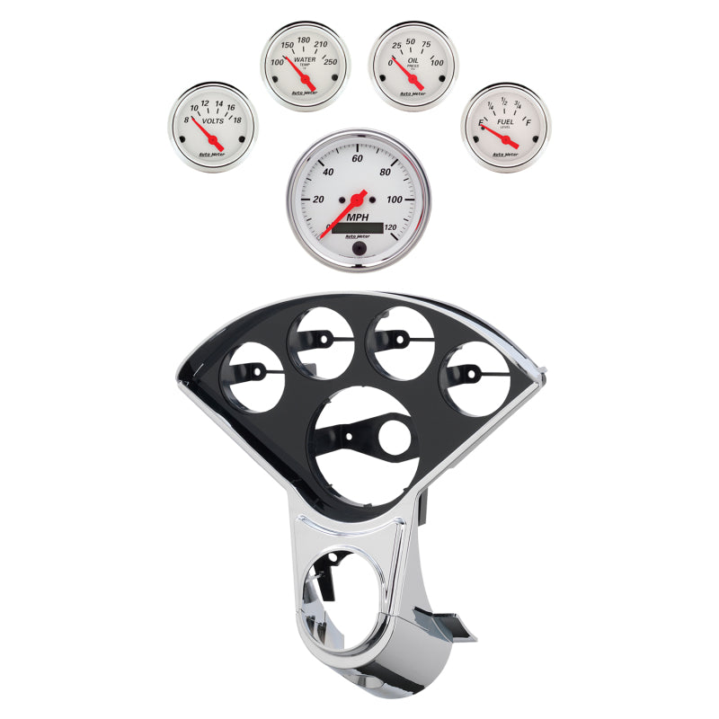 Autometer Arctic White Direct Fit Dash Kit 55-59 Chevy Truck (1 x 3-3/8in. / 4 x 2-1/16in.)