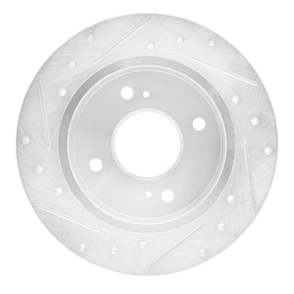 R1 Concepts R1 90-06 Infiniti G20 Rear Right Drilled & Slotted Silver Brake Rotor
