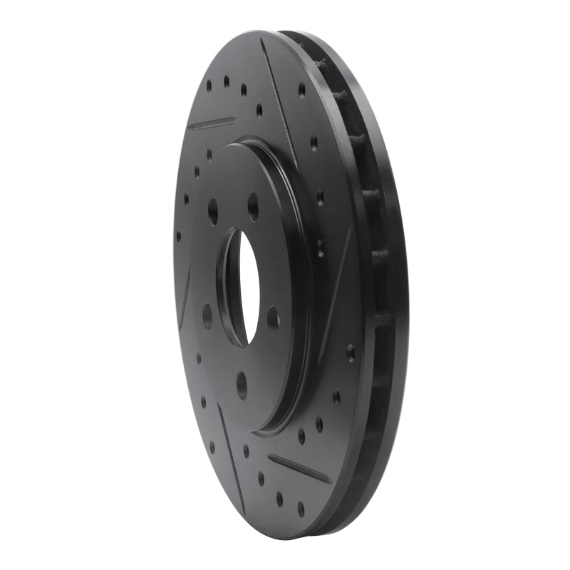 R1 Concepts R1 95-00 Chrysler Sebring Front Right Drilled & Slotted Black Brake Rotor