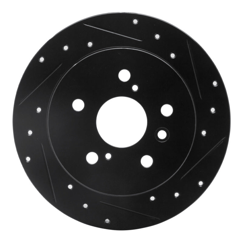 R1 Concepts R1 07-12 Lexus ES350 Rear Right Drilled & Slotted Black Brake Rotor