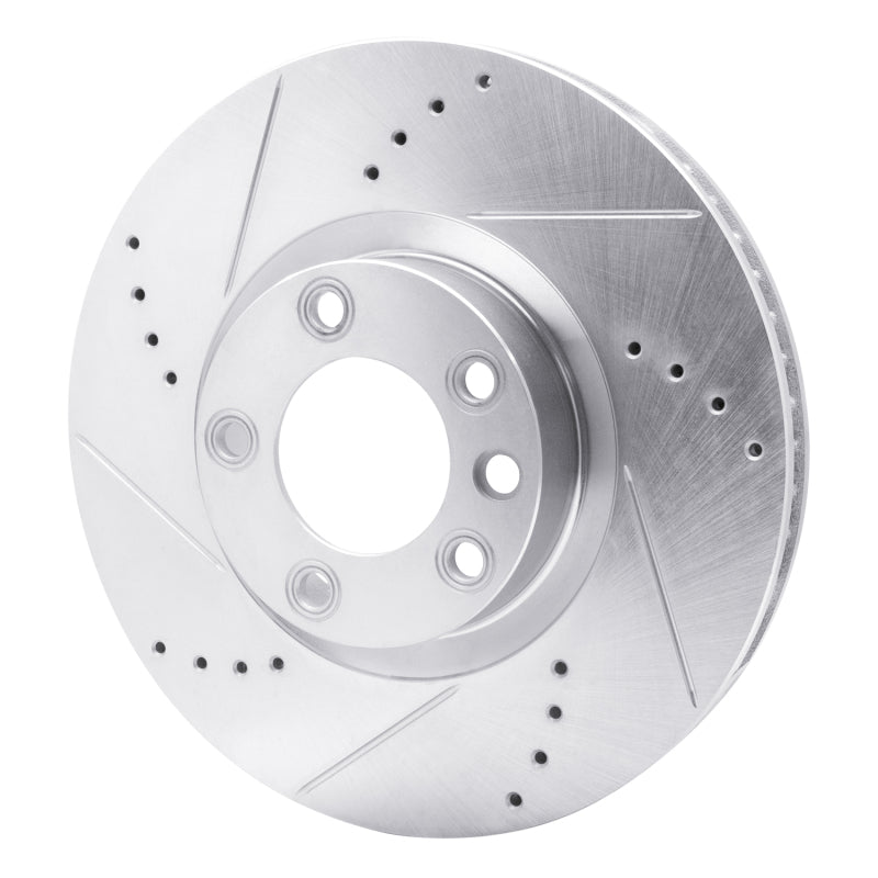 R1 Concepts R1 11-18 Porsche CAYENNE Right Front Drilled & Slotted Silver Brake Rotor