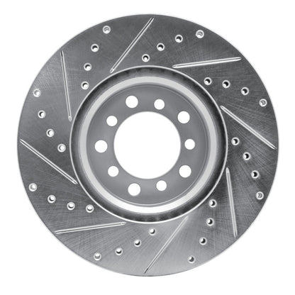R1 Concepts R1 85-91 Mercedes-Benz 560SEC Front Right Drilled & Slotted Silver Brake Rotor