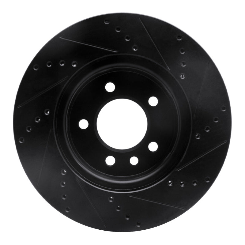 R1 Concepts R1 05-07 Land Rover LR3 Front Left Drilled & Slotted Black Brake Rotor
