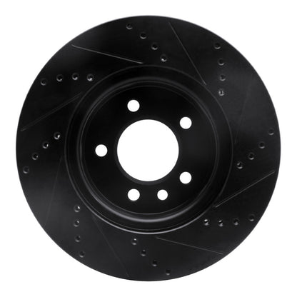 R1 Concepts R1 05-07 Land Rover LR3 Front Left Drilled & Slotted Black Brake Rotor