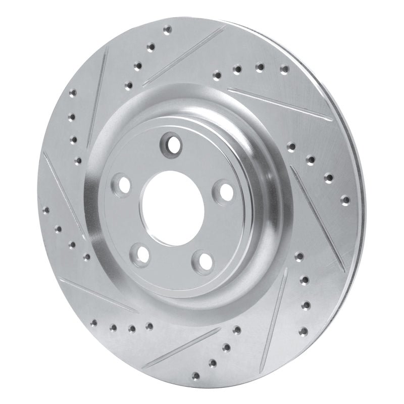 R1 Concepts R1 14-21 Jaguar F-Type Rear Left Drilled & Slotted Silver Brake Rotor