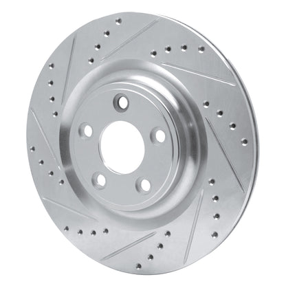 R1 Concepts R1 14-21 Jaguar F-Type Rear Left Drilled & Slotted Silver Brake Rotor