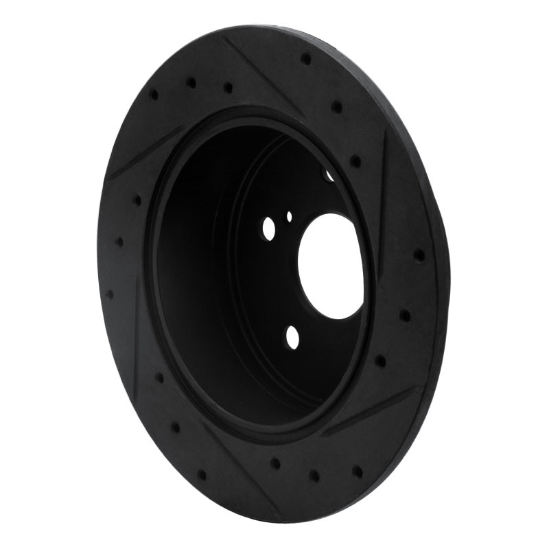 R1 Concepts R1 07-12 Lexus ES350 Rear Left Drilled & Slotted Black Brake Rotor