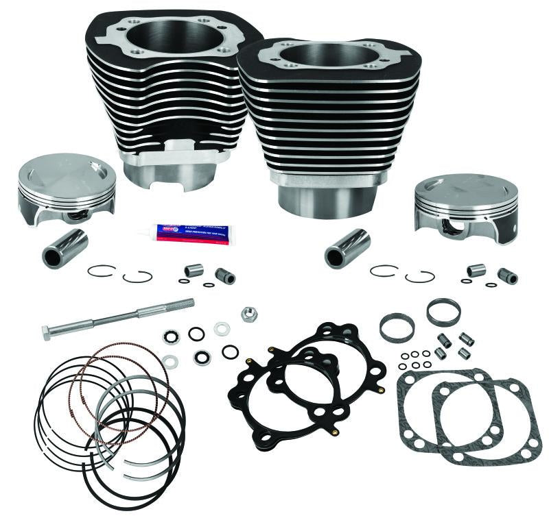 S&S Cycle 07-16 BT 124in Standard Compression 4-1/8in Big Bore Kit - Wrinkle Black