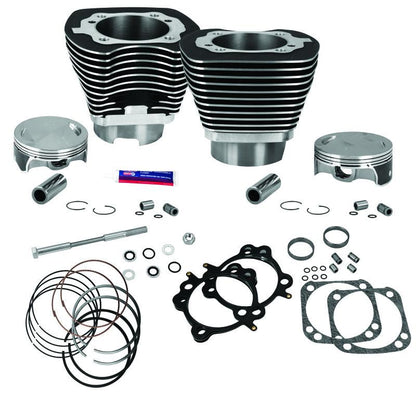 S&S Cycle 07-16 BT 124in Standard Compression 4-1/8in Big Bore Kit - Wrinkle Black