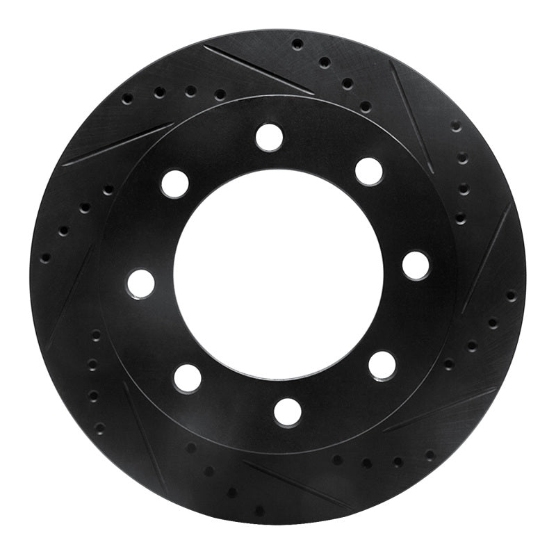 R1 Concepts R1 99-99 Ford F-250 4WD (Super Duty) Front Right Drilled & Slotted Black Brake Rotor