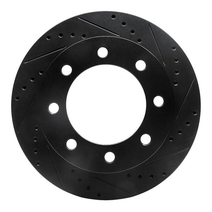 R1 Concepts R1 99-99 Ford F-250 4WD (Super Duty) Front Right Drilled & Slotted Black Brake Rotor