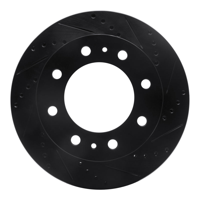 R1 Concepts R1 01-25 Chevrolet AVALANCHE 2500 Front Right Drilled & Slotted Black Brake Rotor