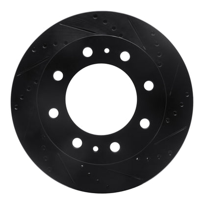 R1 Concepts R1 01-25 Chevrolet AVALANCHE 2500 Front Right Drilled & Slotted Black Brake Rotor