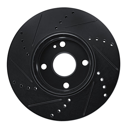 R1 Concepts R1 16-25 Mazda 2 (Mexico) Front Right Drilled & Slotted Black Brake Rotor
