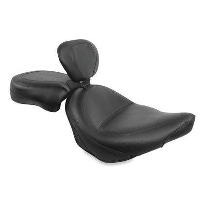 Mustang Motorcycle Mustang 03-17 Victory Vegas/ Kingpin, 05-07 8-Ball Touring 2PC Seat w/ Driver Backrest - Black
