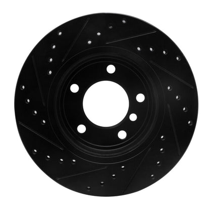 R1 Concepts R1 99-08 BMW 325CI (USA/Canada) Front Right Drilled & Slotted Black Brake Rotor