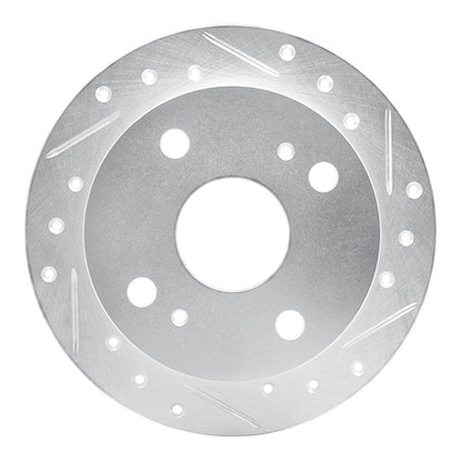 R1 Concepts R1 85-87 Toyota Corolla (US/Canada) Rear Right Drilled & Slotted Silver Brake Rotor