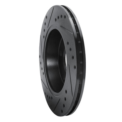 R1 Concepts R1 85-91 Audi 200 Quattro Rear Right Drilled & Slotted Black Brake Rotor