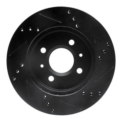 R1 Concepts R1 91-02 Saturn SL1 Front Left Drilled & Slotted Black Brake Rotor