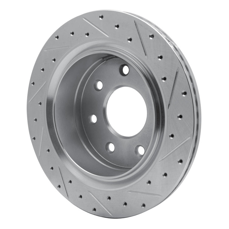 R1 Concepts R1 12-14 Ford F-150 4WD Rear Left Drilled & Slotted Silver Brake Rotor