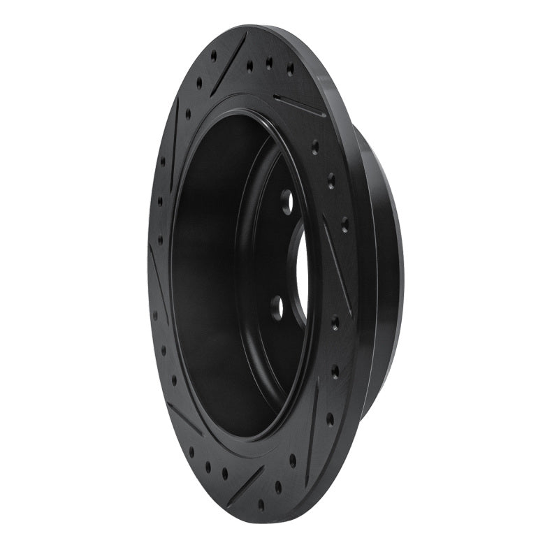 R1 Concepts R1 93-98 Jeep Grand Cherokee Rear Right Drilled & Slotted Black Brake Rotor