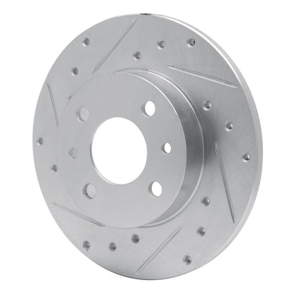 R1 Concepts R1 2009-2019 Fiat 500 (USA/Canada) Rear Left Drilled & Slotted Silver Brake Rotor