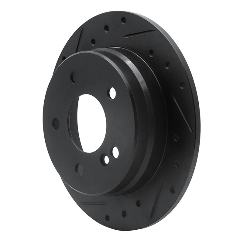 R1 Concepts R1 94-98 Mercedes-Benz C280 Rear Left Drilled & Slotted Black Brake Rotor