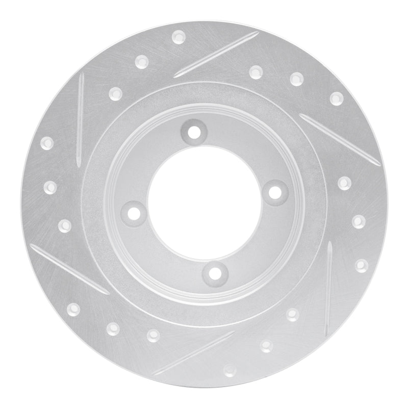 R1 Concepts R1 82-86 Nissan TSURU (Mexico) Front Right Drilled & Slotted Silver Brake Rotor
