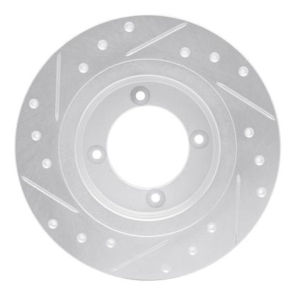 R1 Concepts R1 82-86 Nissan TSURU (Mexico) Front Right Drilled & Slotted Silver Brake Rotor
