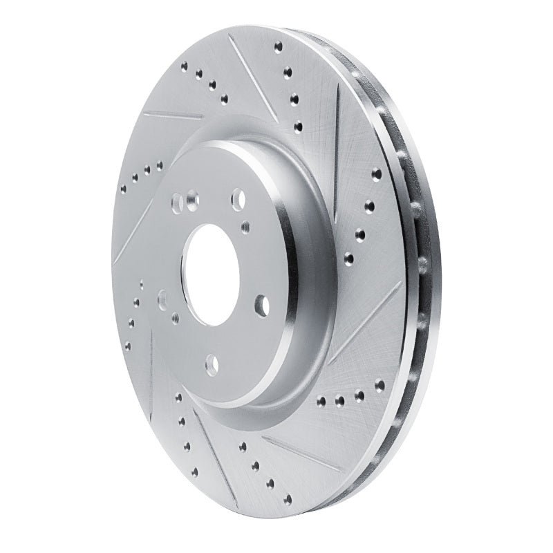 R1 Concepts R1 2019-2025 Acura RDX Front Right Drilled & Slotted Silver Brake Rotor