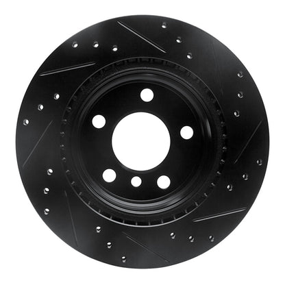 R1 Concepts R1 06-21 BMW 228I xDrive Rear Left Drilled & Slotted Black Brake Rotor