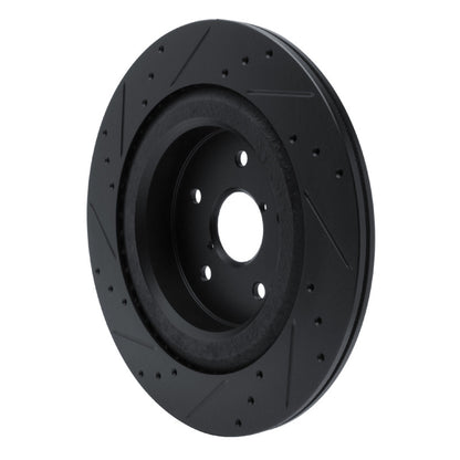 R1 Concepts R1 -25 Subaru Ascent Rear Right Drilled & Slotted Black Brake Rotor