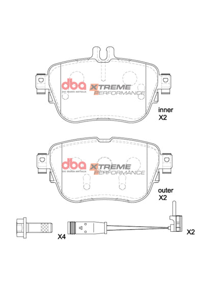 DBA 20-21 Mercedes E300 XP Performance Rear Brake Pads