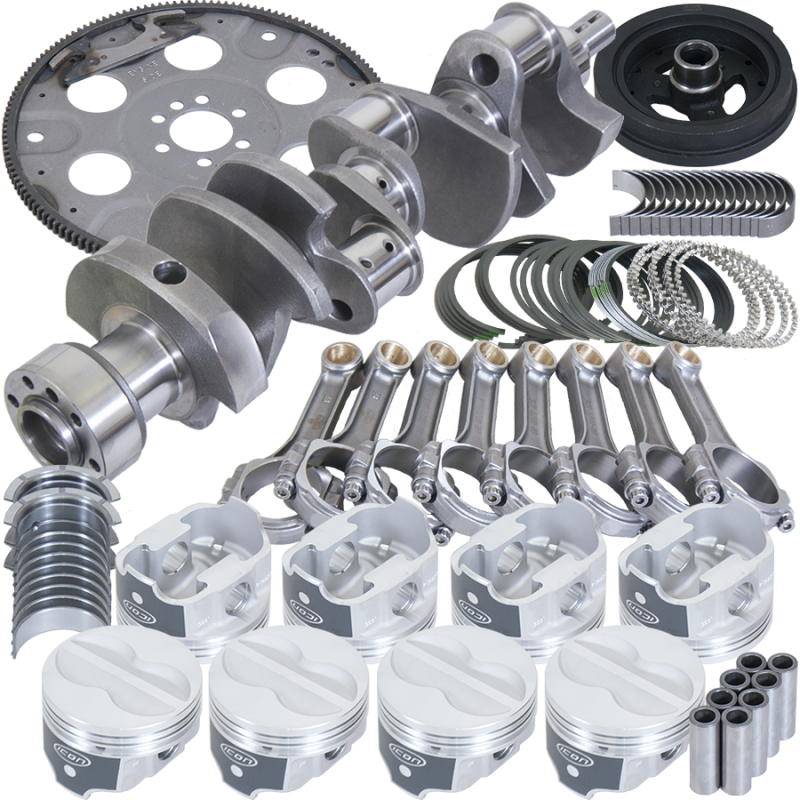 Eagle Chevy 350 1Pc 3.750in Crank 5.700in I-Beam Rod 4.040in Pistons 153 Tooth FP Balanced Assembly