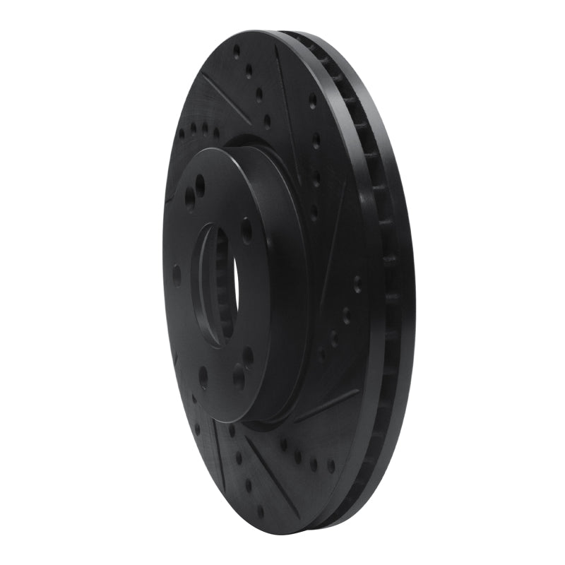 R1 Concepts R1 07-10 Kia Rondo (Canada) Front Right Drilled & Slotted Black Brake Rotor