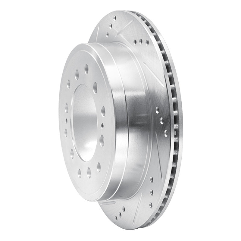R1 Concepts R1 10-24 Lexus GX460 Rear Left Drilled & Slotted Silver Brake Rotor