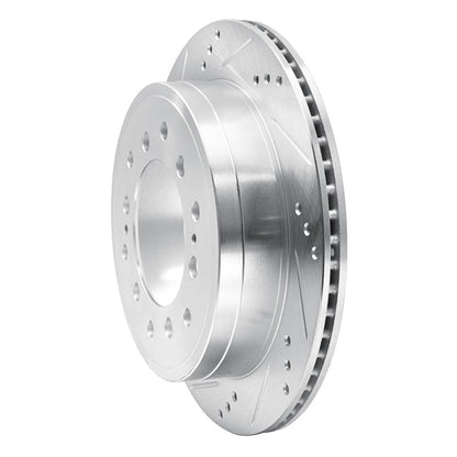 R1 Concepts R1 10-24 Lexus GX460 Rear Left Drilled & Slotted Silver Brake Rotor