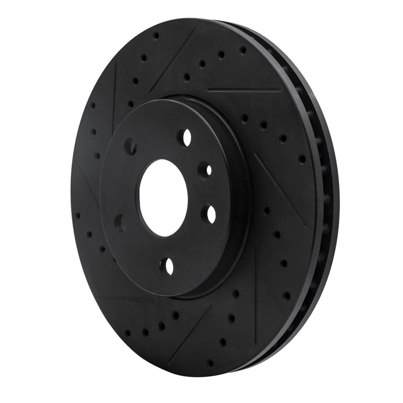 R1 Concepts R1 2008-2014 Cadillac CTS Front Left Drilled & Slotted Black Brake Rotor