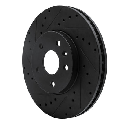 R1 Concepts R1 2008-2014 Cadillac CTS Front Left Drilled & Slotted Black Brake Rotor