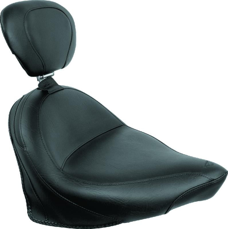 Mustang Motorcycle Mustang 03-17 Victory Vegas/ Kingpin, 05-07 8-Ball Touring Solo Seat w/Driver Backrest - Black