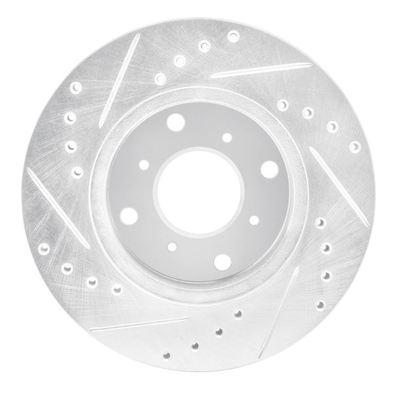 R1 Concepts R1 86-87 Acura Legend Front Right Drilled & Slotted Silver Brake Rotor