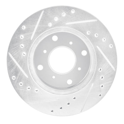 R1 Concepts R1 86-87 Acura Legend Front Right Drilled & Slotted Silver Brake Rotor