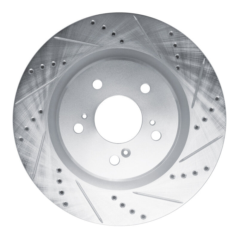 R1 Concepts R1 2021-2025 Acura TLX Front Right Drilled & Slotted Silver Brake Rotor