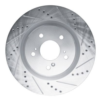 R1 Concepts R1 2021-2025 Acura TLX Front Right Drilled & Slotted Silver Brake Rotor