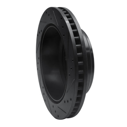 R1 Concepts R1 08-25 Ford E-150 Rear Left Drilled & Slotted Black Brake Rotor