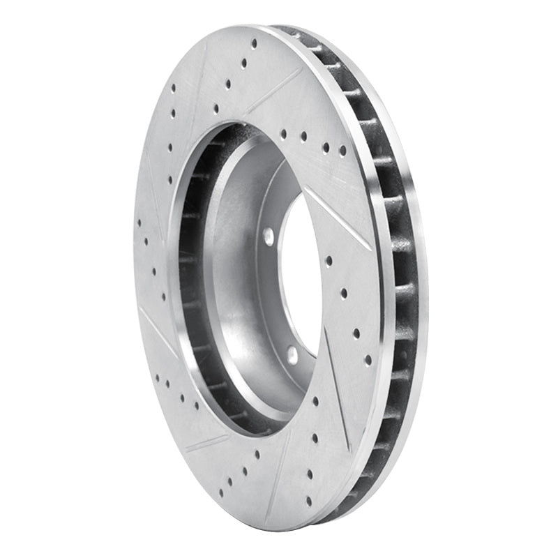 R1 Concepts R1 98-07 Lexus LX470 Front Right Drilled & Slotted Silver Brake Rotor