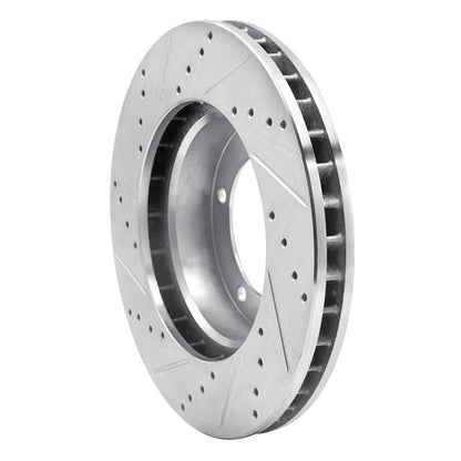 R1 Concepts R1 98-07 Lexus LX470 Front Right Drilled & Slotted Silver Brake Rotor